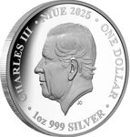 Pièce de monnaie en Argent 1 Dollar g 31.1 (1 oz) Millésime 2025 Heraldic Beasts LION