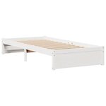vidaXL Lit bibliothèque sans matelas blanc 90x190cm bois de pin massif