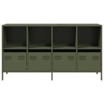 vidaXL Buffet vert olive 135x39x73 5 cm acier laminé à froid