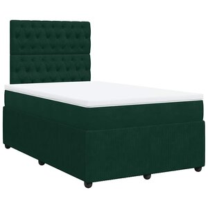 vidaXL Sommier à lattes de lit avec matelas vert foncé 120x190 cm