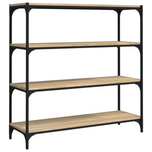 vidaXL Meuble TV Chêne sonoma 100x33x100 cm Bois d'ingénierie et acier