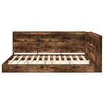 vidaXL Lit bibliothèque Chêne fumé 140 x 200 cm Bois d'ingénierie