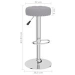 vidaXL Tabourets de bar lot de 2 gris tissu