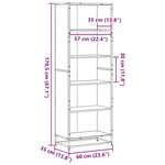 vidaXL Bibliothèque sonoma gris 60x35x170 5 cm bois d'ingénierie