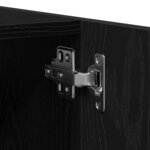 vidaXL Ensemble de meubles de salle de bain 3 pièces en chêne noir en bois aggloméré