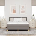 vidaXL Lit à ressorts avec matelas taupe 160x200 cm en tissu