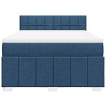 vidaXL Sommier à lattes de lit avec matelas Bleu 140x190 cm Tissu