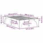 vidaXL Cadre de lit Marron 120 x 200 cm Pin massif