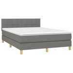 vidaXL Sommier à lattes de lit et matelas et LED Gris foncé 140x190 cm