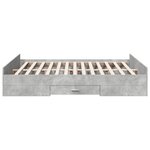 vidaXL Cadre de lit avec tiroirs sans matelas gris béton 140x200 cm
