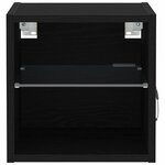 vidaXL Cabinet de Chevet Murale LED avec Noir Bois d'ingénierie