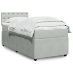 vidaXL Sommier à lattes de lit et matelas Gris clair 80x200 cm Velours