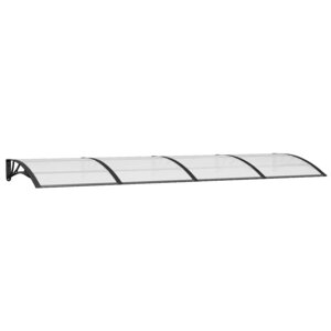 vidaXL Auvent de porte Noir 350x100 cm Polycarbonate