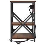 vidaXL Table de nuit avec station de chargement Chêne marron