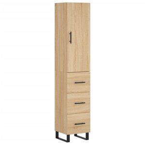 vidaXL Buffet haut Chêne sonoma 34 5x34x180 cm Bois d'ingénierie