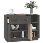 vidaXL Buffet Gris 98 5x40x75 cm Bois massif de pin