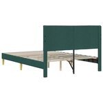 vidaXL Cadre de lit avec tête de lit Vert foncé 160 x 200 cm Tissu