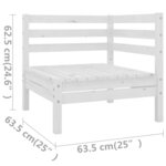 vidaXL Salon de jardin 4 Pièces blanc bois de pin massif