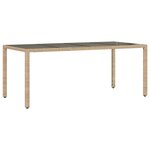 vidaXL Ensemble à manger de jardin et coussins 7 Pièces beige rotin verre