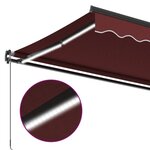 vidaXL Auvent manuel rétractable avec LED bordeaux 400x350 cm