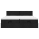 VidaXL Cadre de lit ottoman avec matelas noir 180x200cm tissu