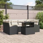 vidaXL Ensemble de canapé de jardin 7 Pièces Noir 100 x 55 x 73 cm