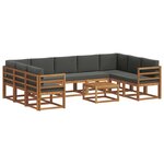 vidaXL Ensemble de canapés d'extérieur 10 pc Naturel et Anthracite