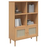 vidaXL Bibliothèque SENJA aspect de rotin marron bois massif de pin
