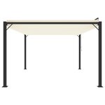 vidaXL Tonnelle avec toit à persienne 3x4 m Crème Tissu et aluminium