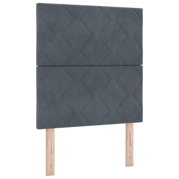 vidaXL Tête de Lit Design en Blocs de Diamant Gris Foncé 80 cm Velours