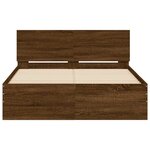 vidaXL Cadre de lit avec tête de lit et LED chêne marron 140x200 cm