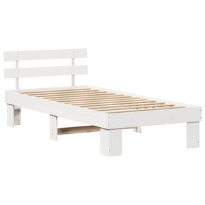 vidaXL Cadre de lit avec tête de lit Blanc 90 x 200 cm