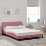 vidaXL Lit avec matelas Dover rose 140x190 cm velours