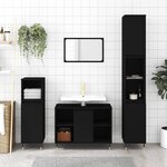vidaXL Armoire de salle de bain noir 80x33x60 cm bois d'ingénierie