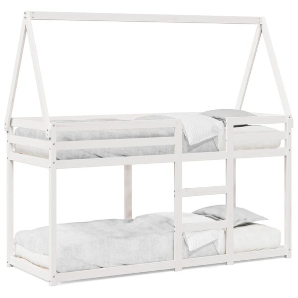 vidaXL Lit superposé sans matelas blanc 80x200 cm bois de pin massif