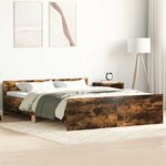 vidaXL Cadre de lit sans matelas chêne fumé 135x190 cm