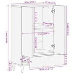 vidaXL Buffet 60x33x100 cm bois de manguier massif