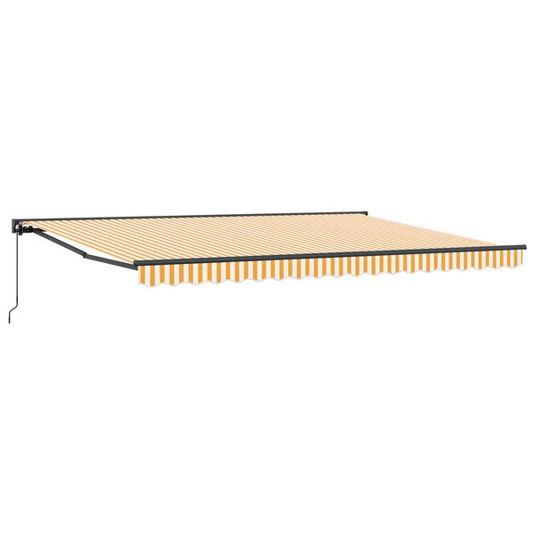 vidaXL Auvent rétractable manuel Jaune et blanc 4 x 2 m