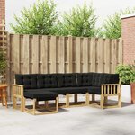 vidaXL Ensemble de canapés d'extérieur 6 pc Blanc et noir
