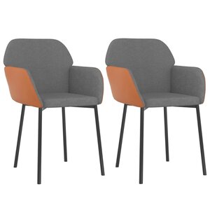 vidaXL Chaises à manger lot de 2 gris clair tissu et similicuir