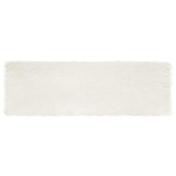 vidaXL Tapis en fausse Tafalla Blanc 80 x 250 cm Polyester