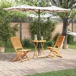 Ensemble de bistro pliable 3 pièces en acacia massif