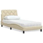 vidaXL Lit avec matelas crème 80x200 cm tissu
