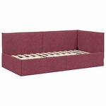 vidaXL Cadre de lit d'angle Bordeaux 90 x 200 cm Velours