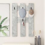 vidaXL Porte-manteau mural Montage mural Gris béton 65 x 3 x 100 cm