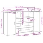 vidaXL Bureau de réception blanc 180x50x103 5 cm bois d'ingénierie