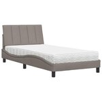 vidaXL Lit avec matelas taupe 100x200 cm tissu