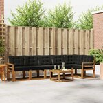 vidaXL Ensemble de canapés d'extérieur 7 pc Naturel et Noir