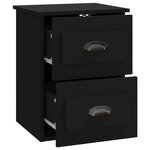 vidaXL Tables de chevet murales 2 Pièces noir 41 5x36x53 cm