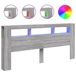 vidaXL Tête de lit à LED sonoma gris 220x18 5x103 5 cm bois ingénierie